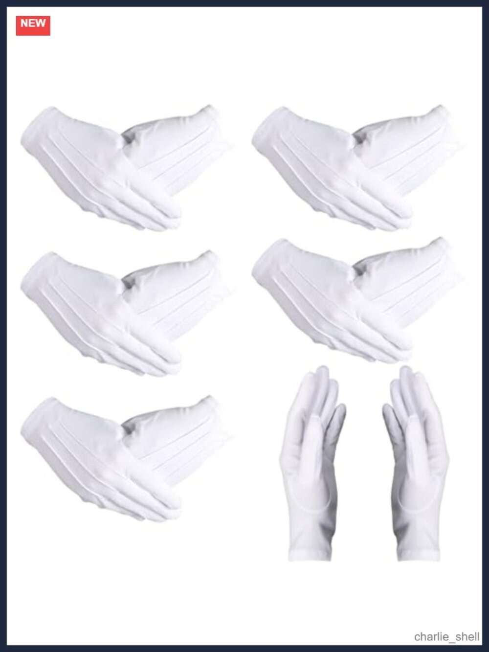 12 Pairs Adult Nylon Cotton Uniform Gloves for Police Formal Tuxedo Guard